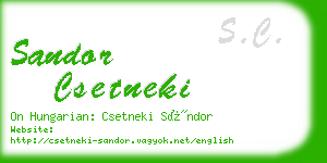 sandor csetneki business card
